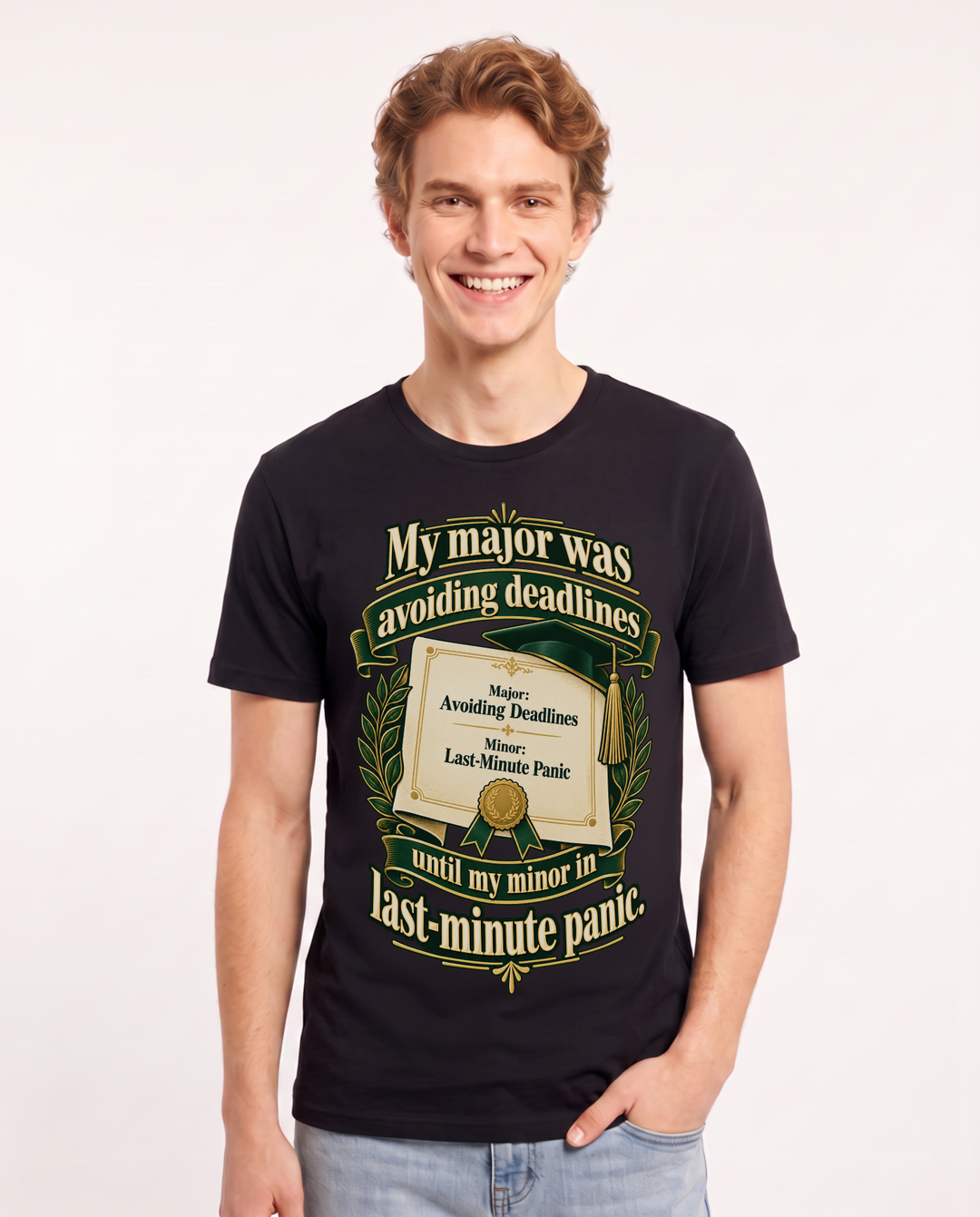 Graduation Black T-Shirt for Men – Everyday Expression Graphic Tee product image 3