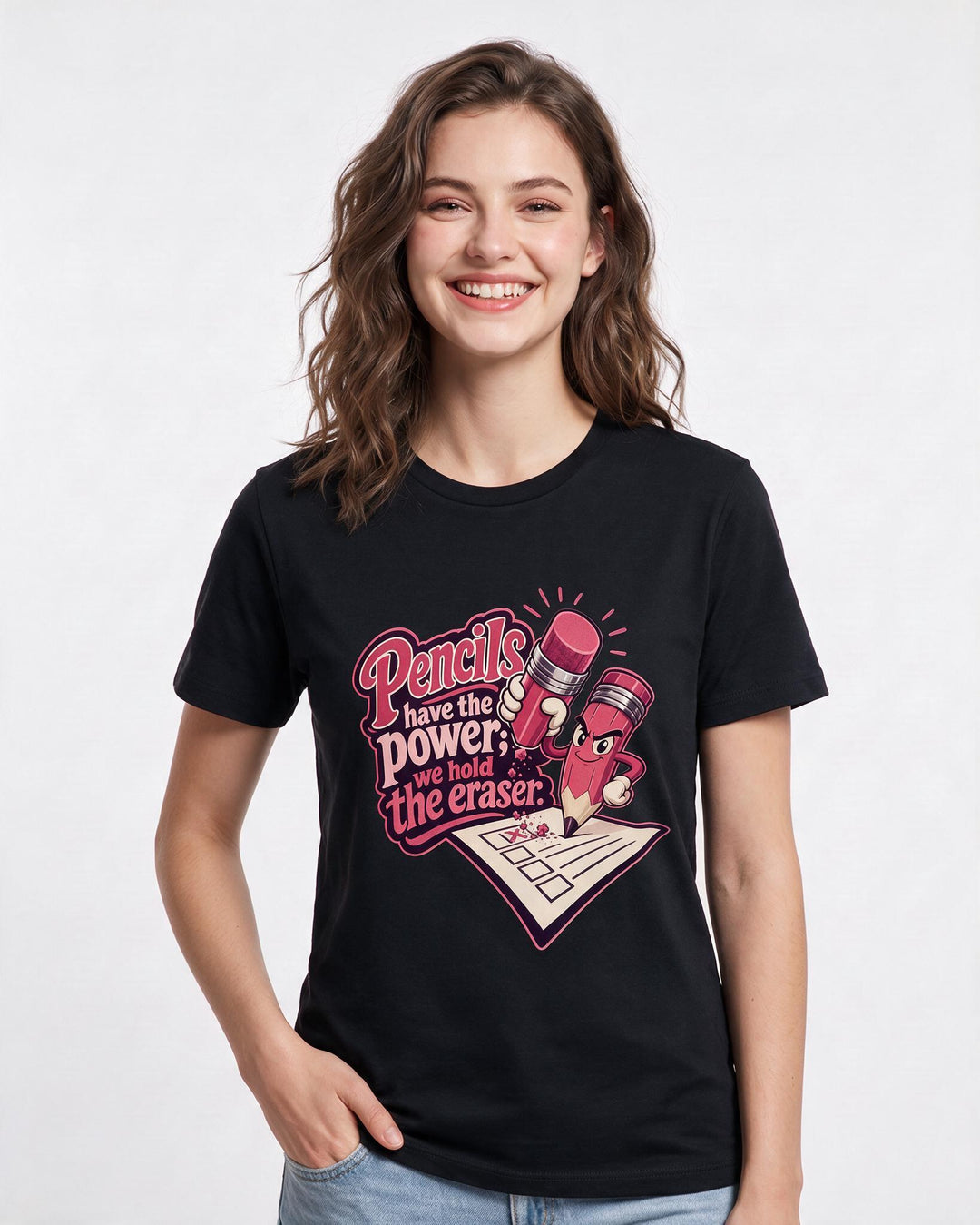 Political Statement Black T-Shirt for Women – Everyday Expression Graphic Tee product image 1