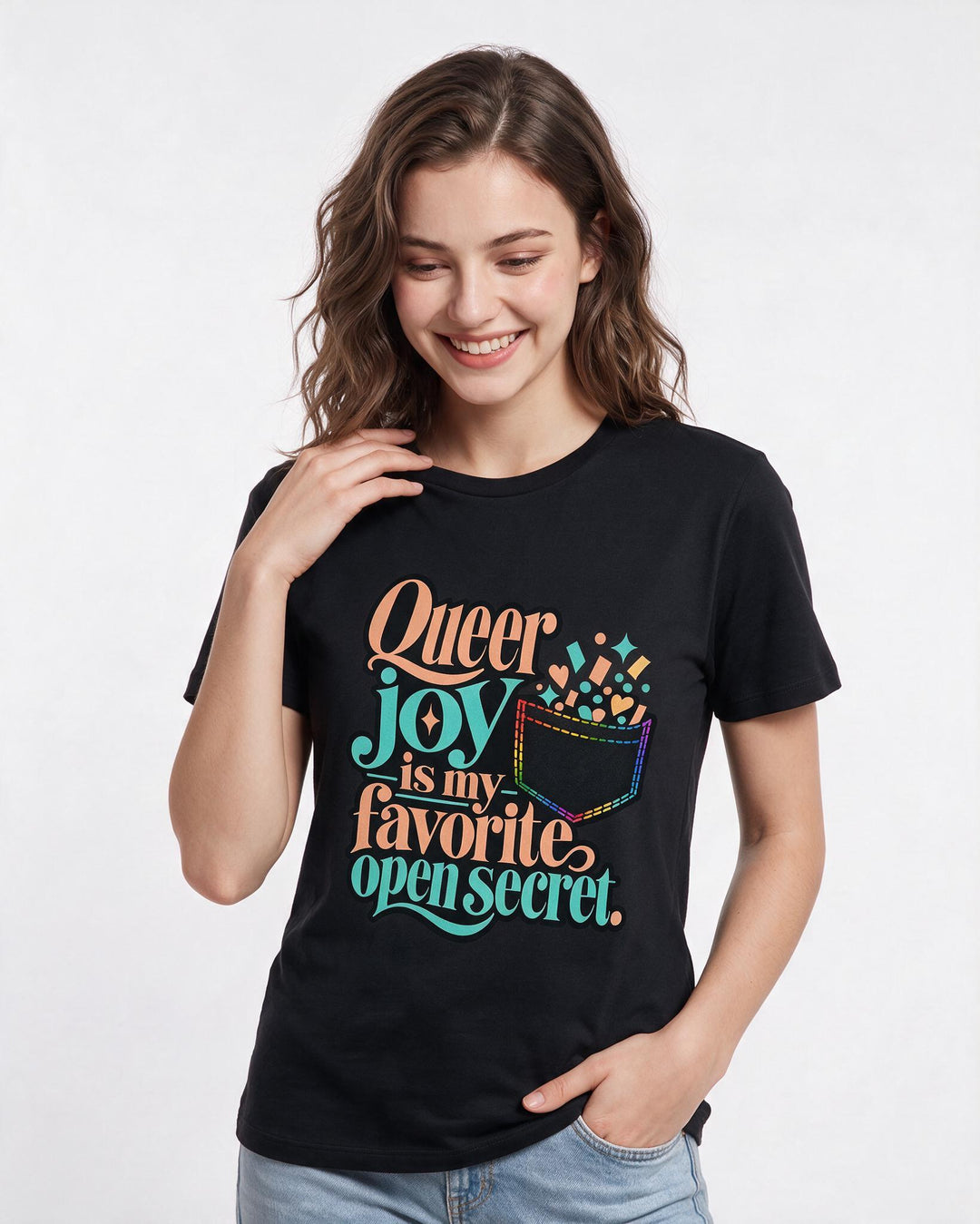 Pride Black T-Shirt for Women – Everyday Expression Graphic Tee product image 1