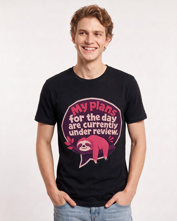 Graphic Men's Black T-Shirt - My plans for the day are currently under product image 3