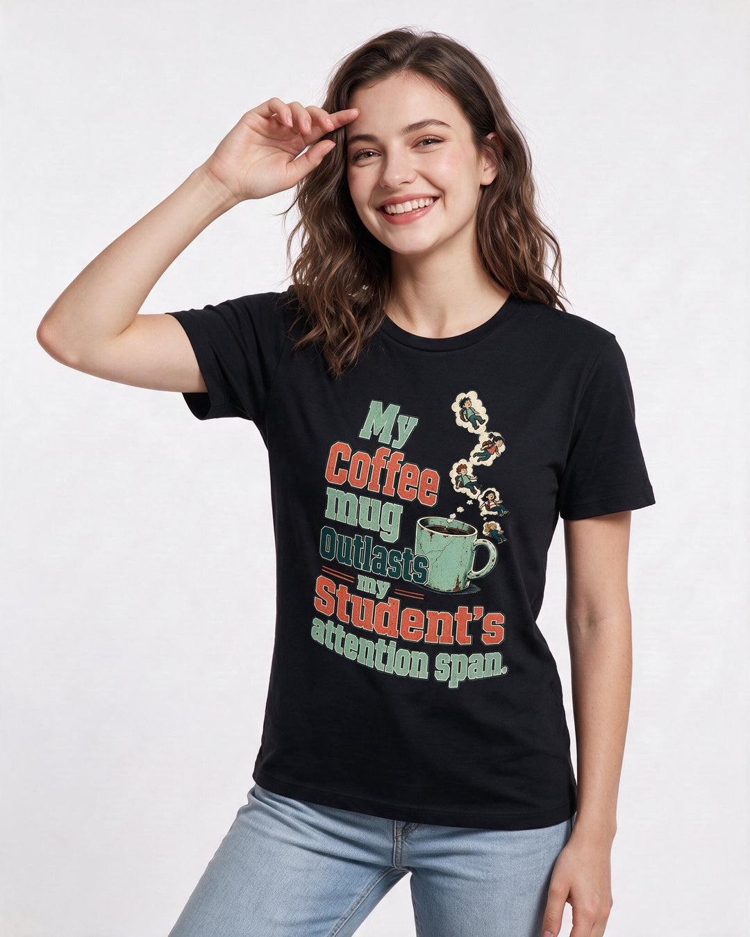 Teacher Black T-Shirt for Women – Everyday Expression Graphic Tee product image 1