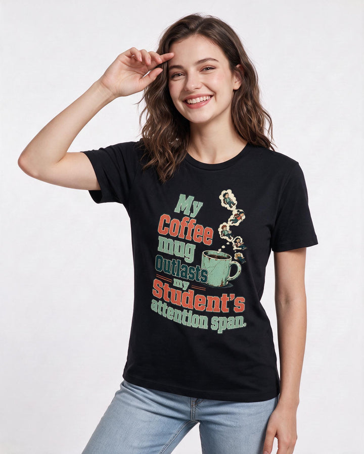 Teacher Black T-Shirt for Women – Everyday Expression Graphic Tee product image 1