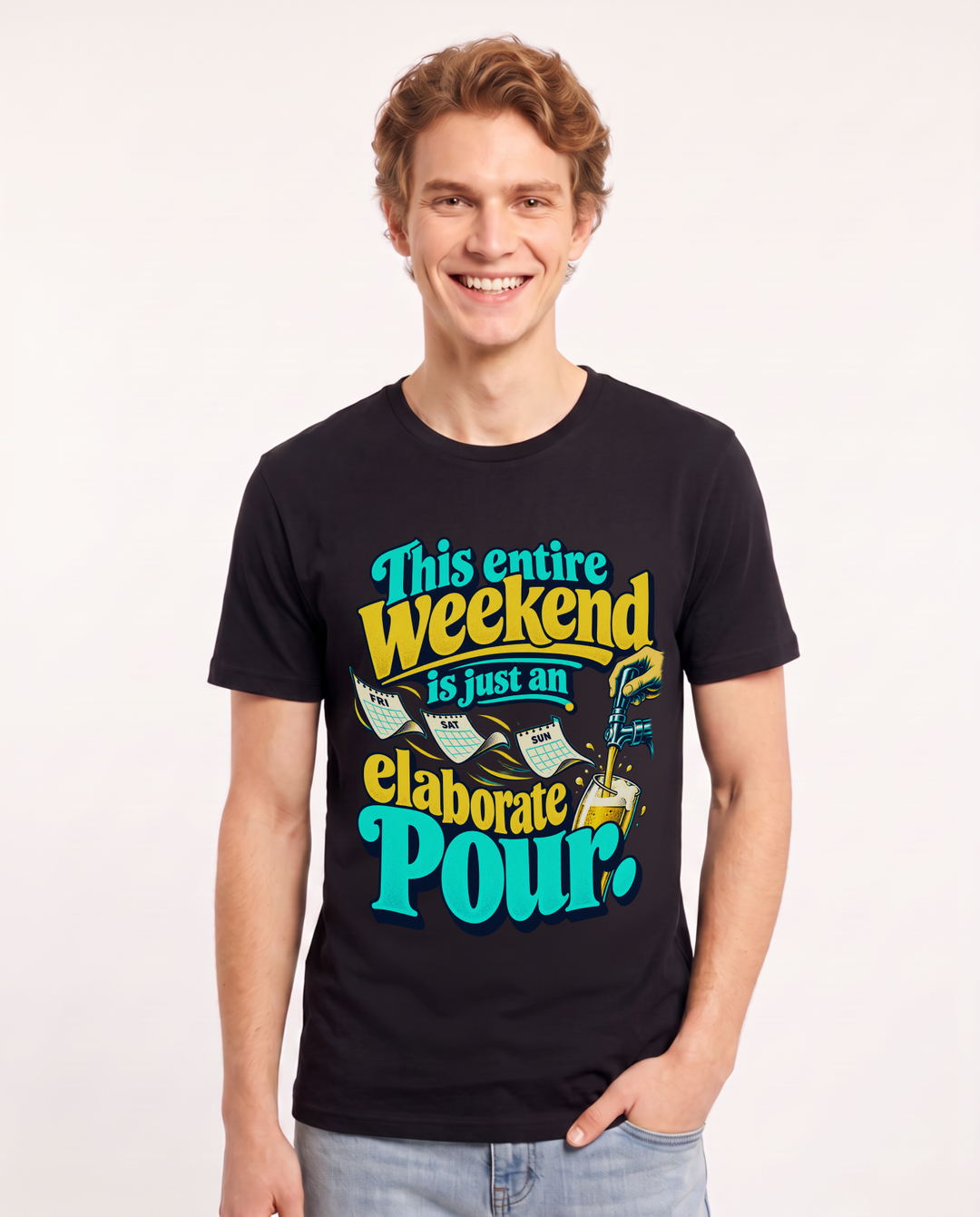 Beer Black T-Shirt for Men – Everyday Expression Graphic Tee product image 3