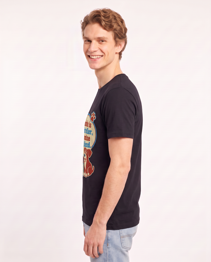 Graphic Men's Black T-Shirt - My wardrobe is 60% lint roller, 40% product image 2