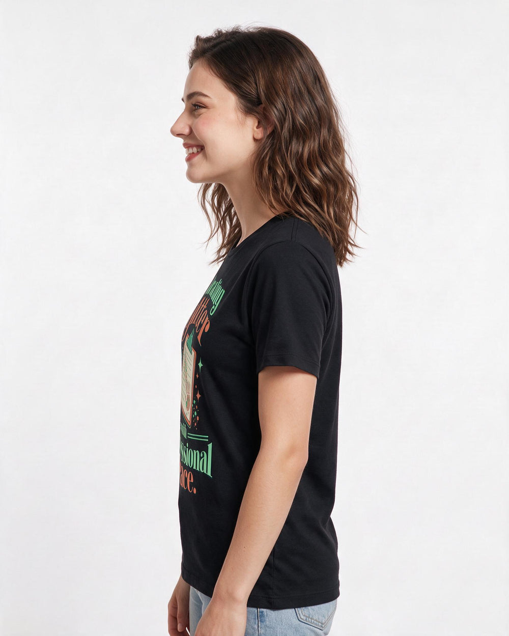 Teacher Black T-Shirt for Women – Everyday Expression Graphic Tee product image 2