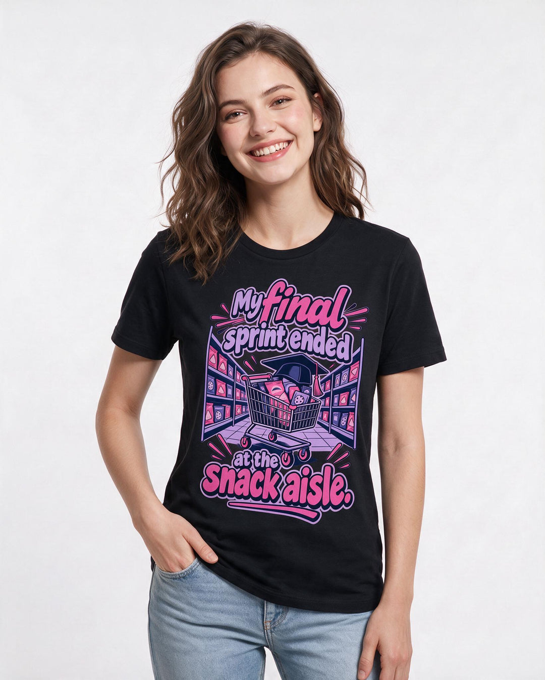 Graduation Black T-Shirt for Women – Everyday Expression Graphic Tee product image 1