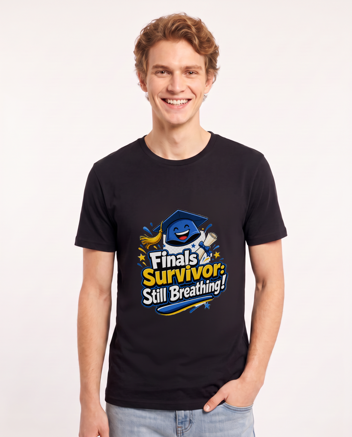 Finals Survivor: Still Breathing! Men's Black T-Shirt product image 2