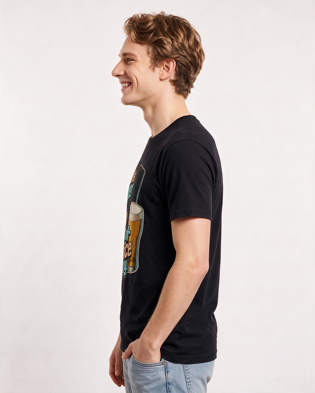 Beer Black T-Shirt for Men – Everyday Expression Graphic Tee product image 2
