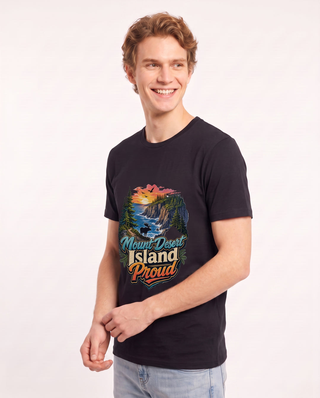 Mount Desert Island Proud Men's Black T-Shirt product image 3
