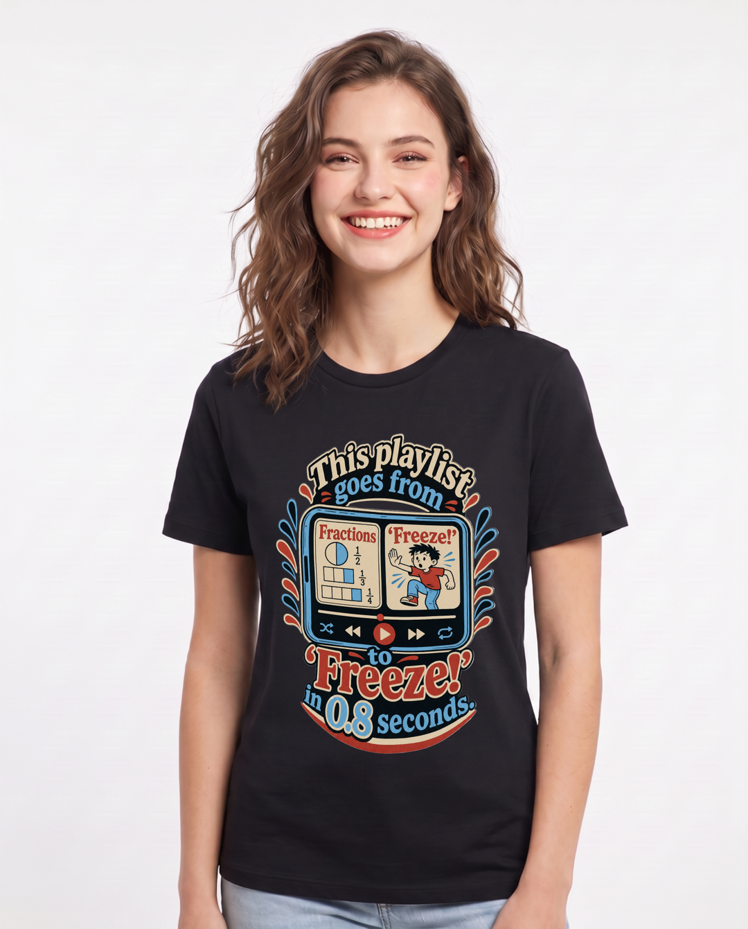 Teacher Black T-Shirt for Women – Everyday Expression Graphic Tee product image 3