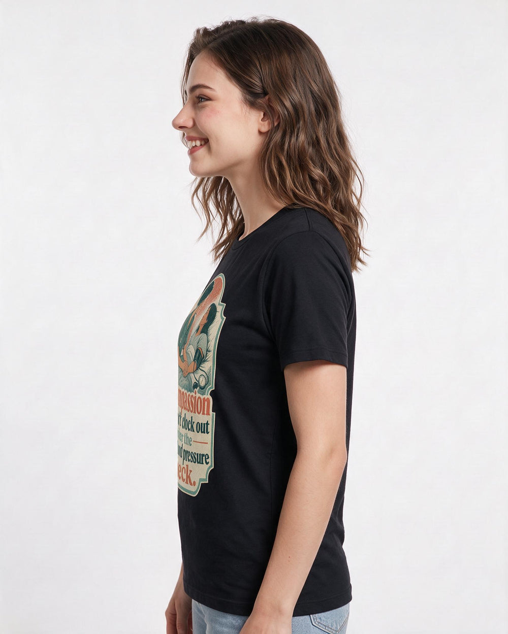 Nurse Black T-Shirt for Women – Nursing Life Graphic Tee product image 2