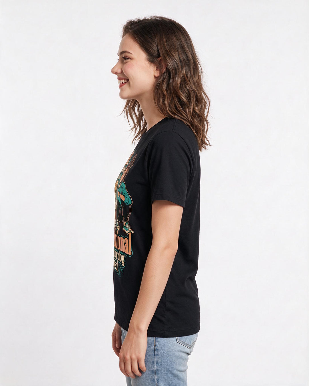 Cat Lover Black T-Shirt for Women – Everyday Expression Graphic Tee product image 2