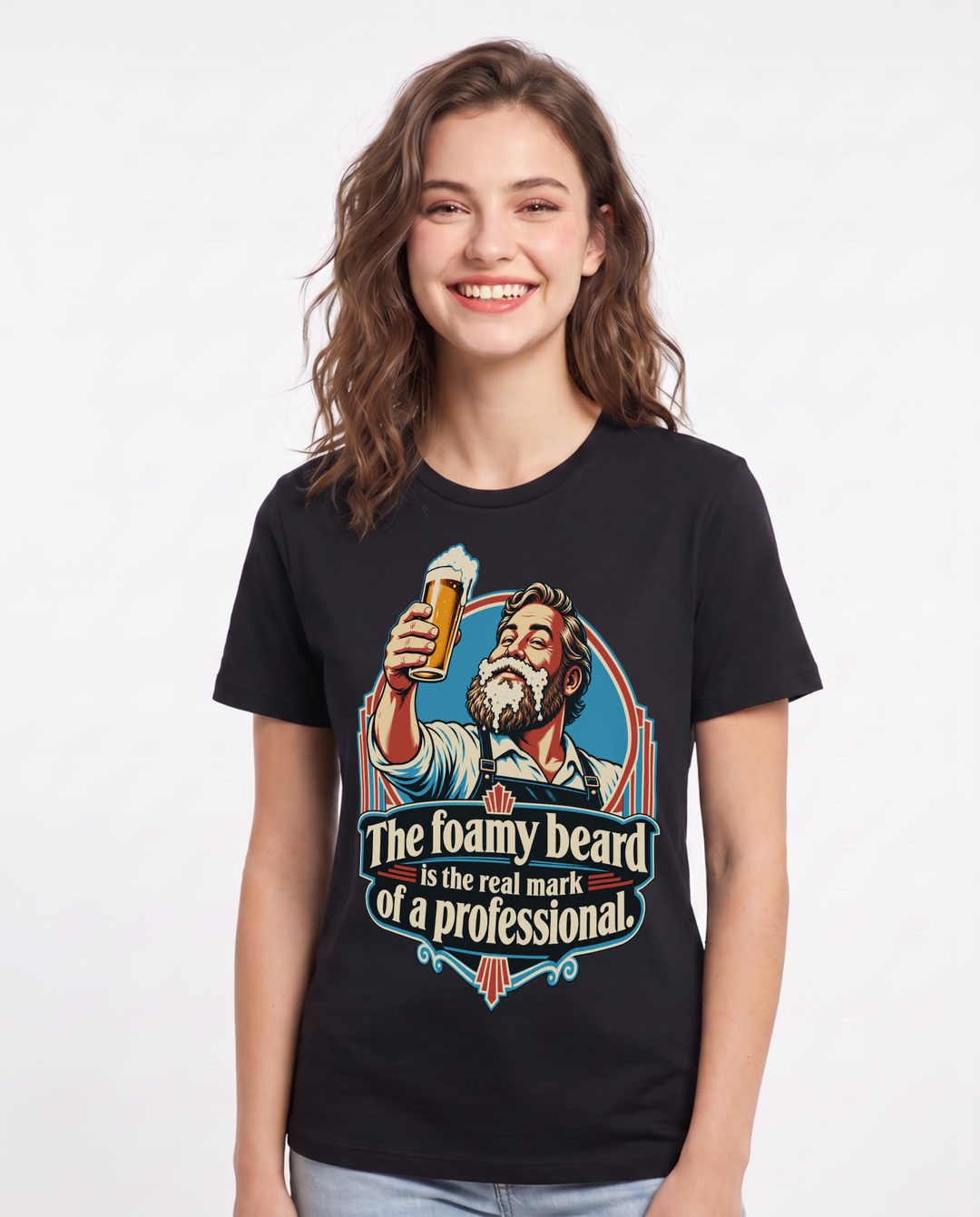 Beer Black T-Shirt for Women – Everyday Expression Graphic Tee product image 3