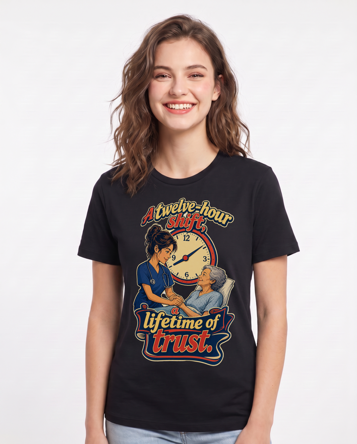 Nurse Black T-Shirt for Women – Nursing Life Graphic Tee product image 3