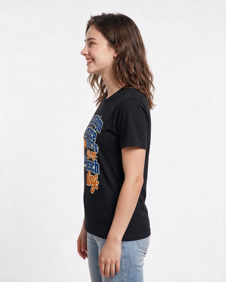 Political Statement Black T-Shirt for Women – Everyday Expression Graphic Tee product image 2