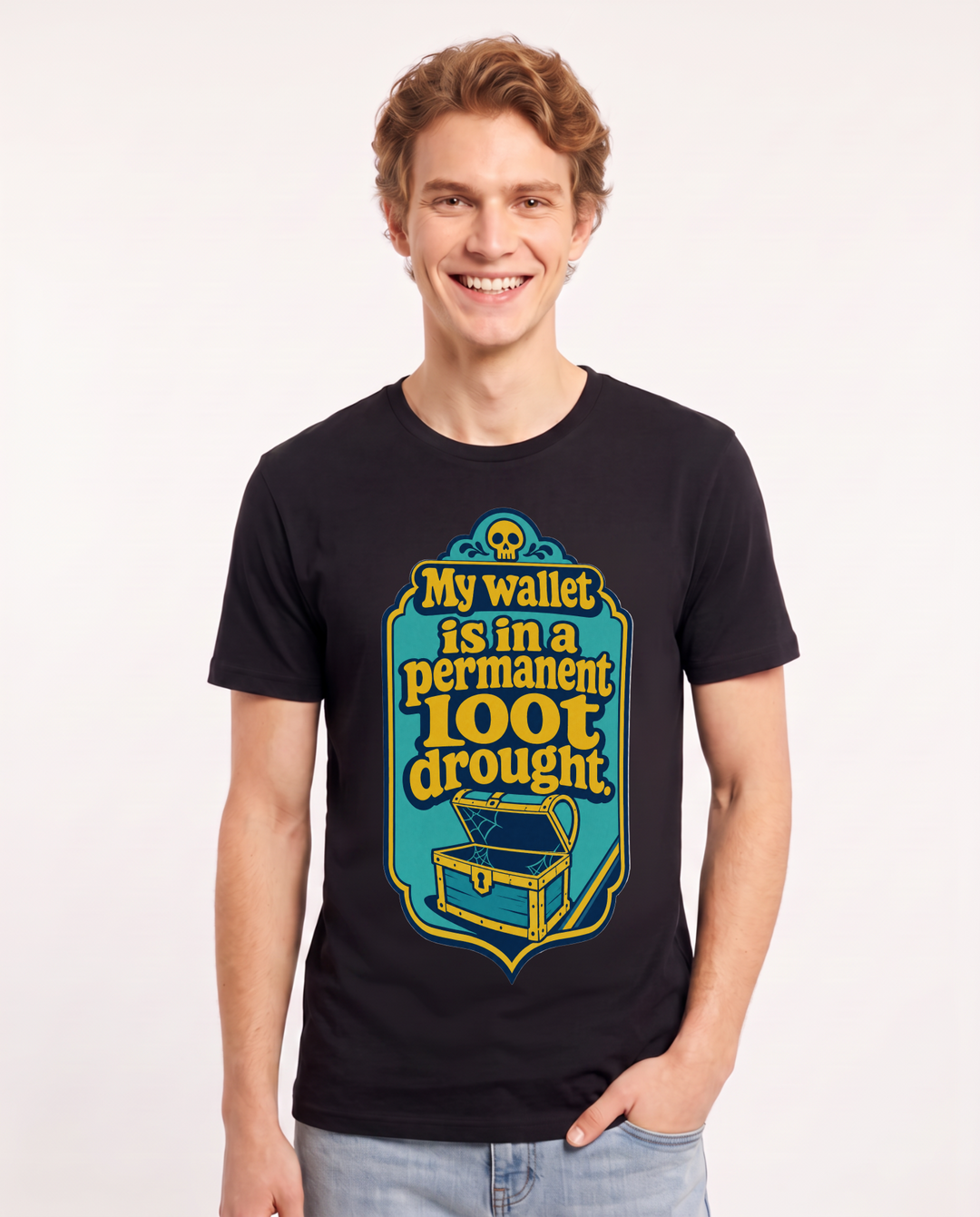 Gaming Men's Black T-Shirt - My wallet is in a permanent loot product image 1