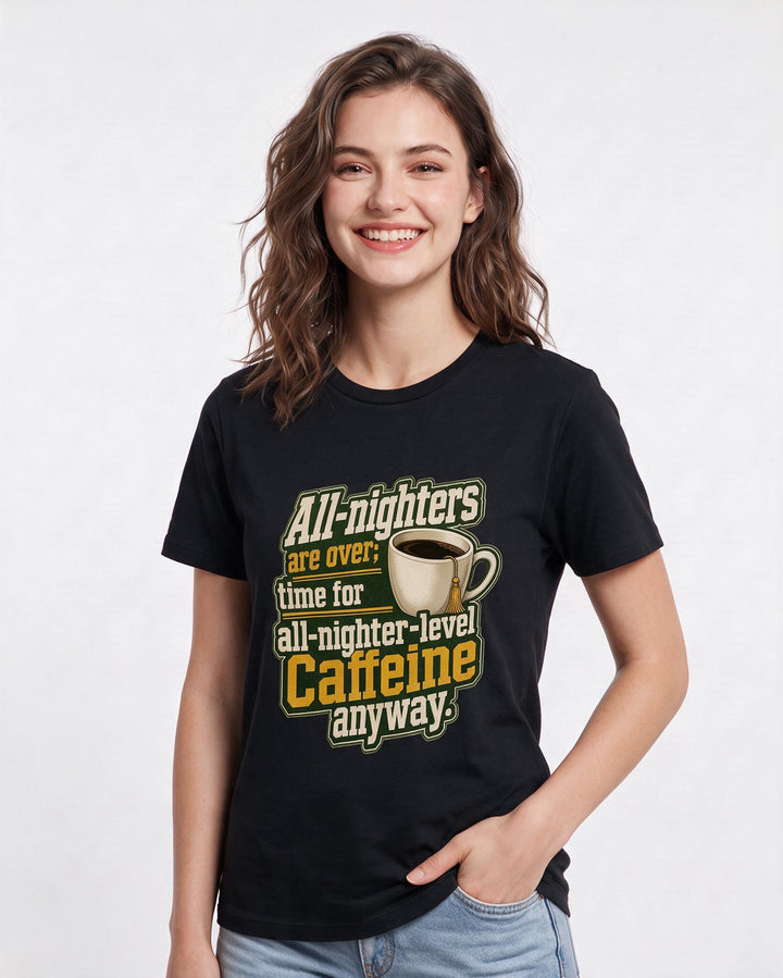 Graduation Black T-Shirt for Women – Everyday Expression Graphic Tee product image 1