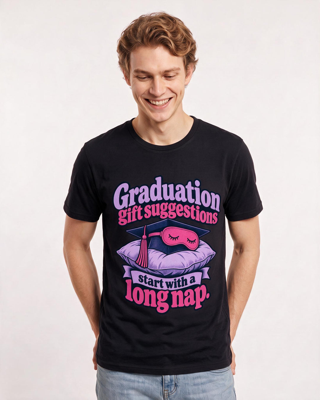 Graduation Black T-Shirt for Men – Everyday Expression Graphic Tee product image 1