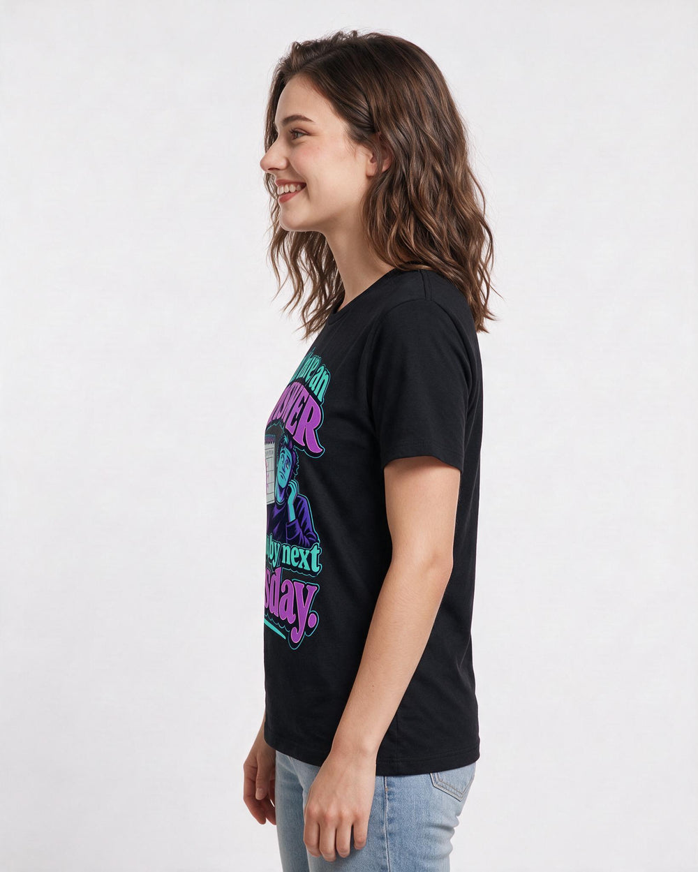 Meme Black T-Shirt for Women – Everyday Expression Graphic Tee product image 2