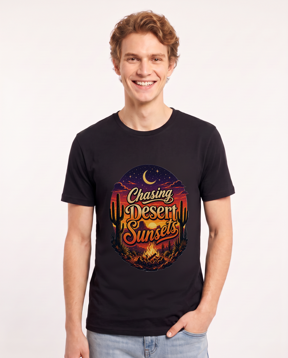 Chasing Desert Sunsets Men's Black T-Shirt product image 2