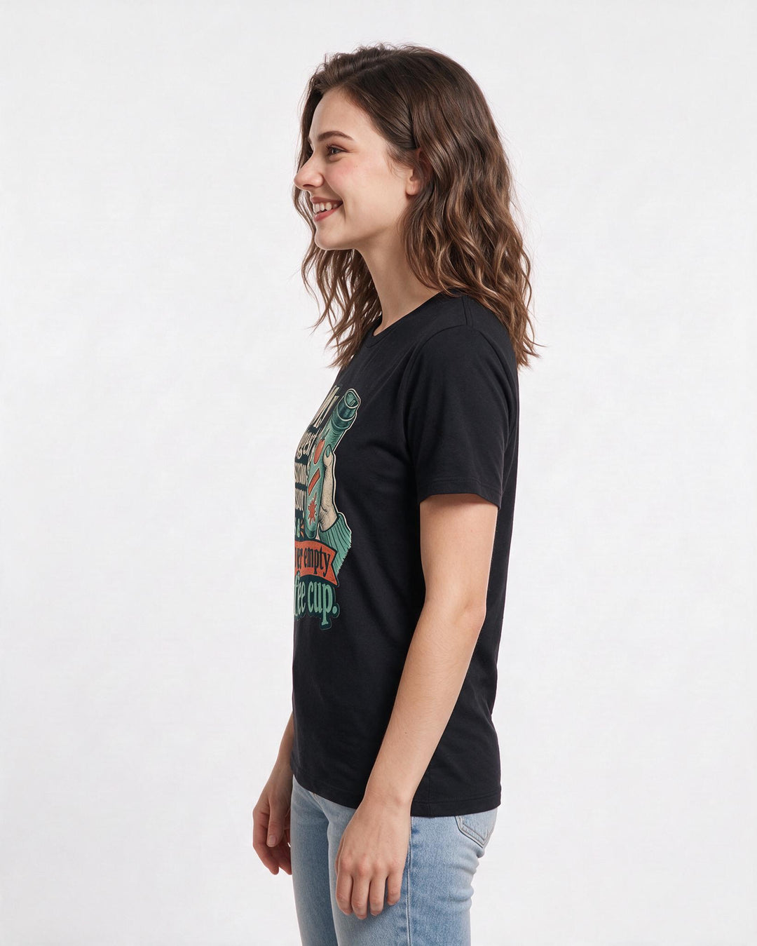 Funny Teacher Women's Black T-Shirt – My biggest classroom accessory is a never-empty coffee cup product image 2