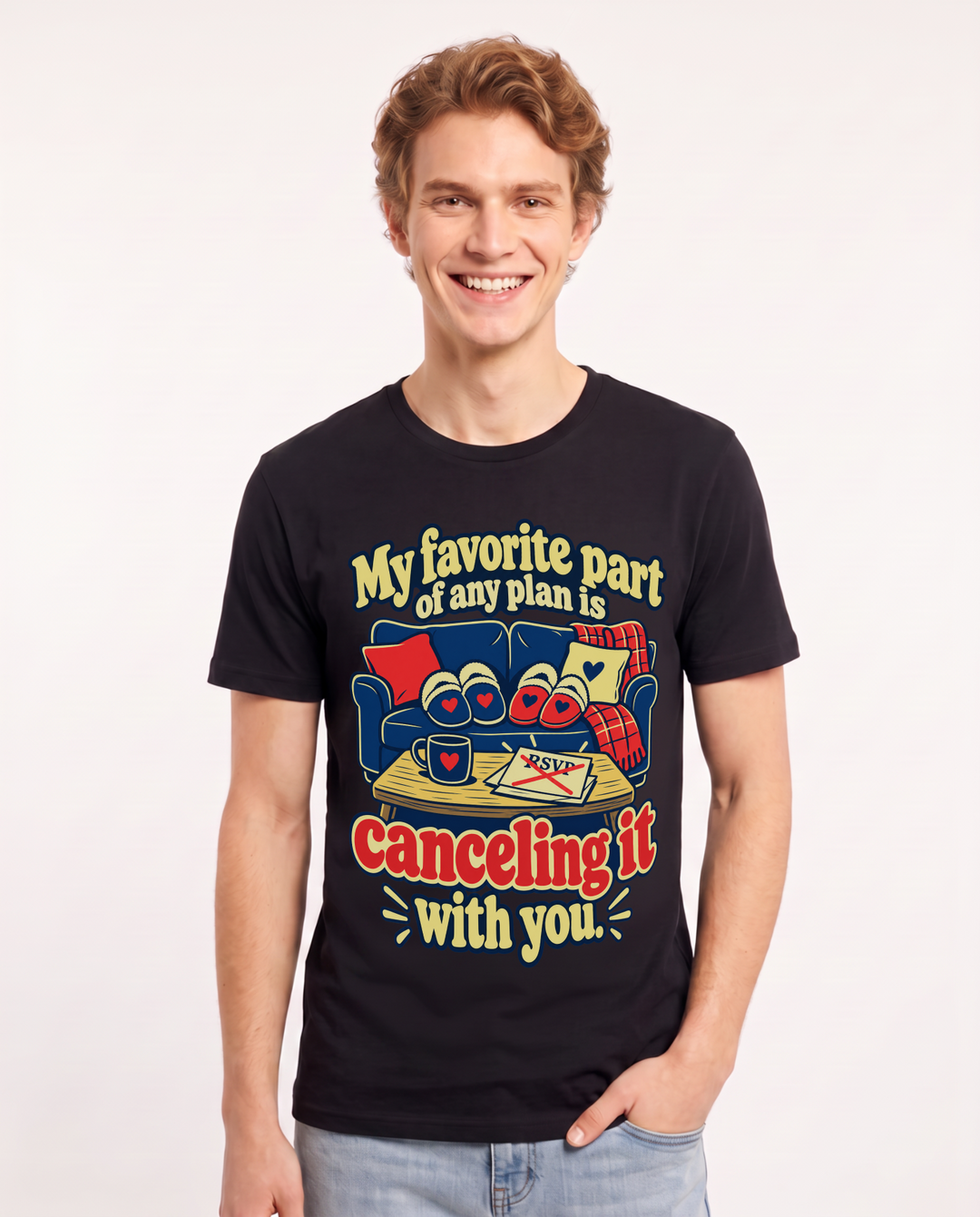 Couples Black T-Shirt for Men – Everyday Expression Graphic Tee product image 3