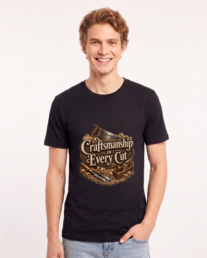Craftsmanship in Every Cut Men's Black T-Shirt product image 2