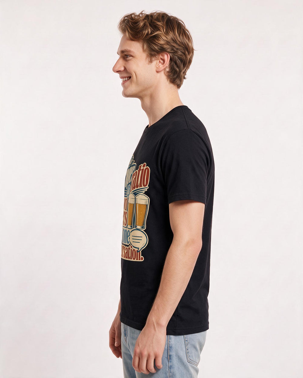 Beer Black T-Shirt for Men – Everyday Expression Graphic Tee product image 2