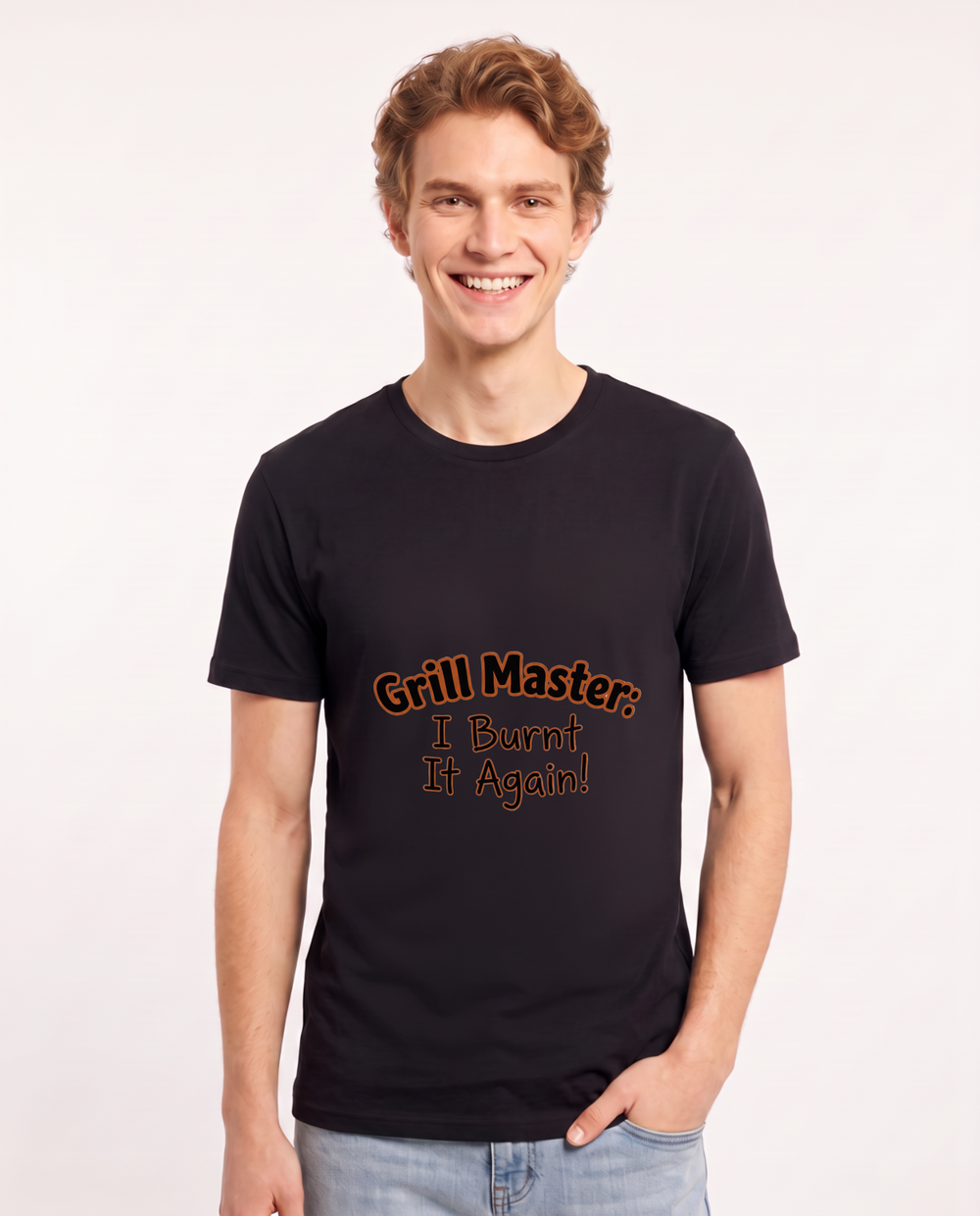 Grill Master: I Burnt It Again! Men's Black T-Shirt product image 2