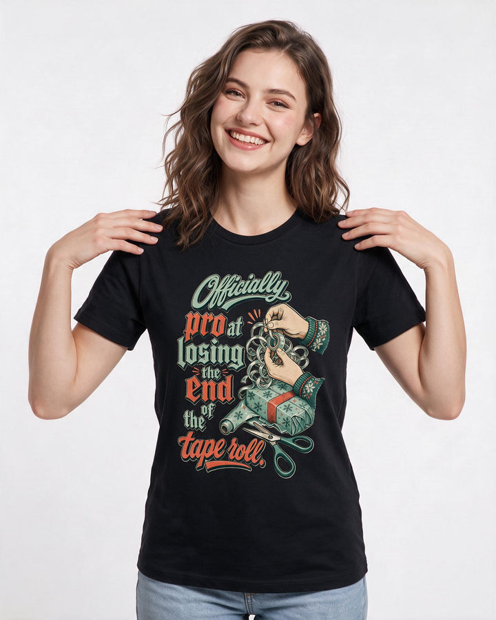 Christmas Black T-Shirt for Women – Holiday Theme Graphic Tee product image 1