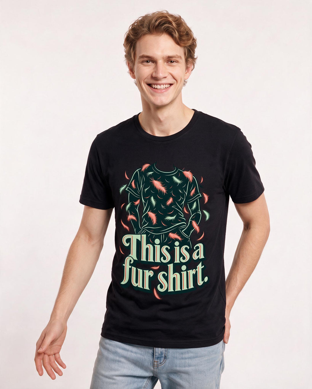 Cat Lover Black T-Shirt for Men – Everyday Expression Graphic Tee product image 1