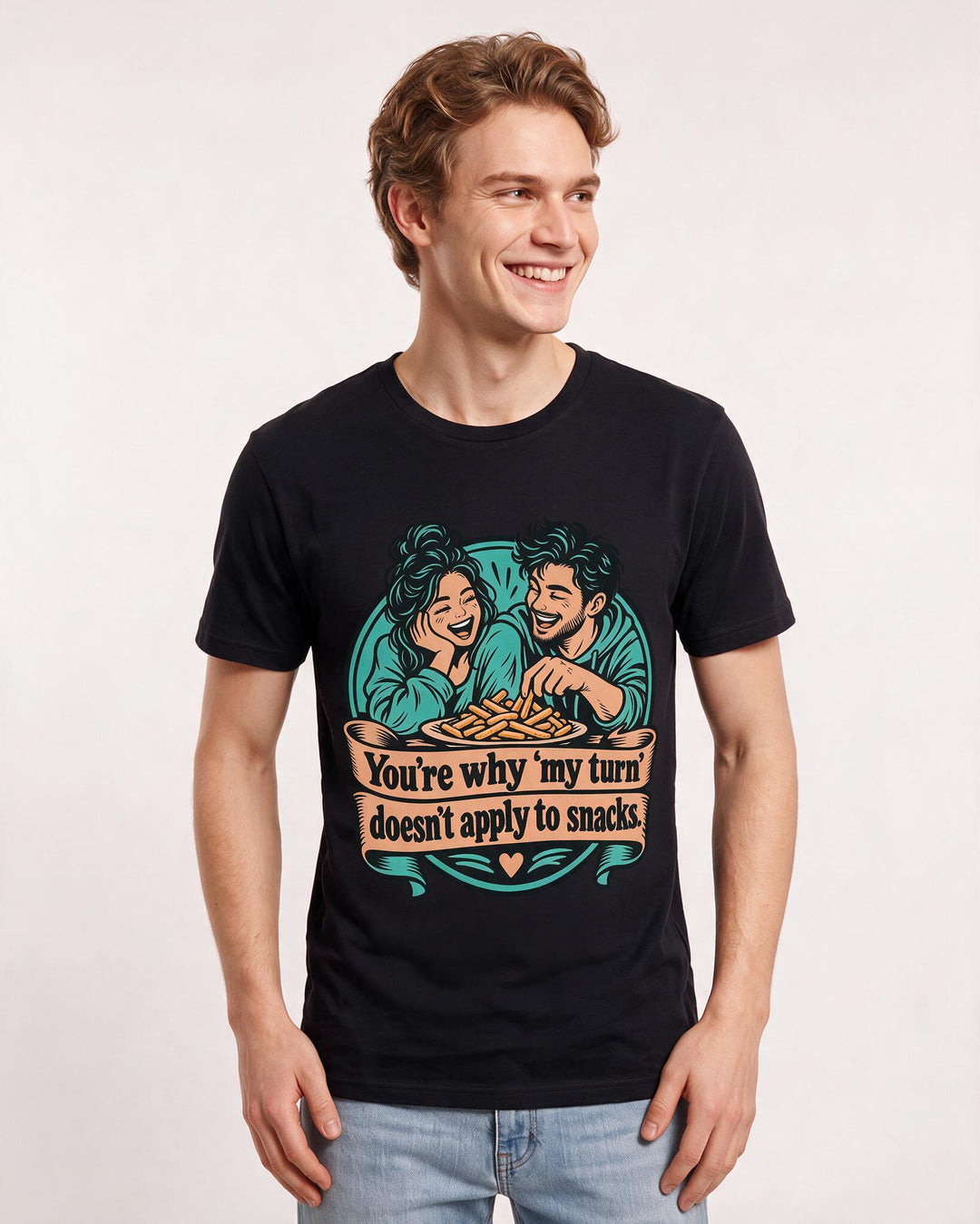 Couples Black T-Shirt for Men – Everyday Expression Graphic Tee product image 1