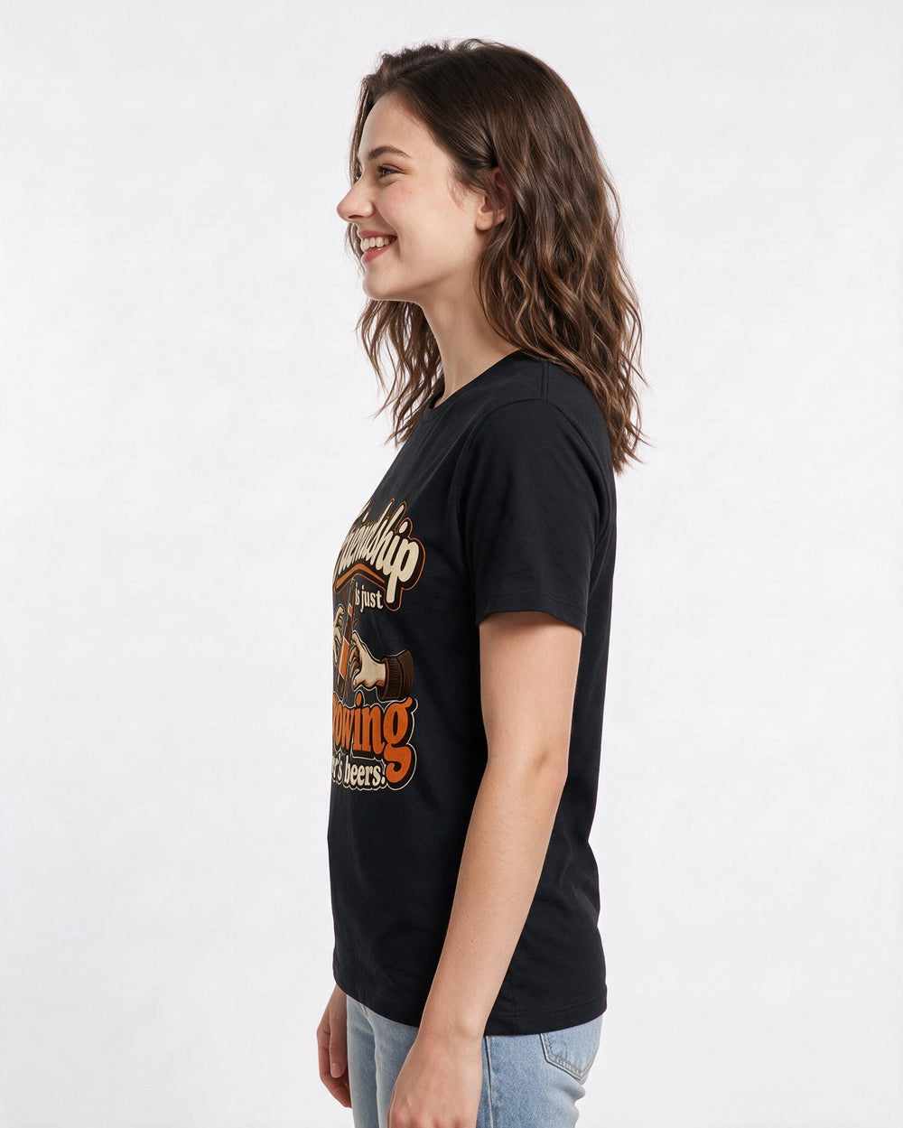 Beer Black T-Shirt for Women – Everyday Expression Graphic Tee product image 2