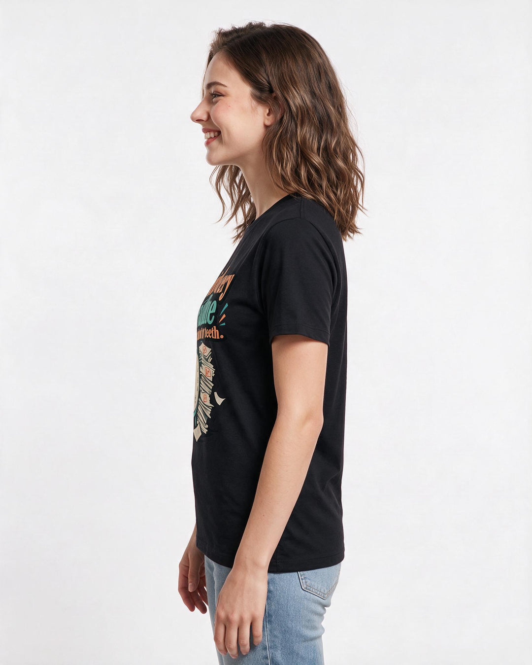 Graduation Black T-Shirt for Women – Everyday Expression Graphic Tee product image 2