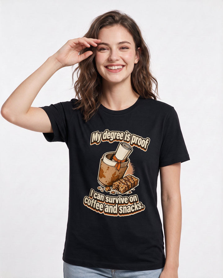 Graduation Black T-Shirt for Women – Everyday Expression Graphic Tee product image 3