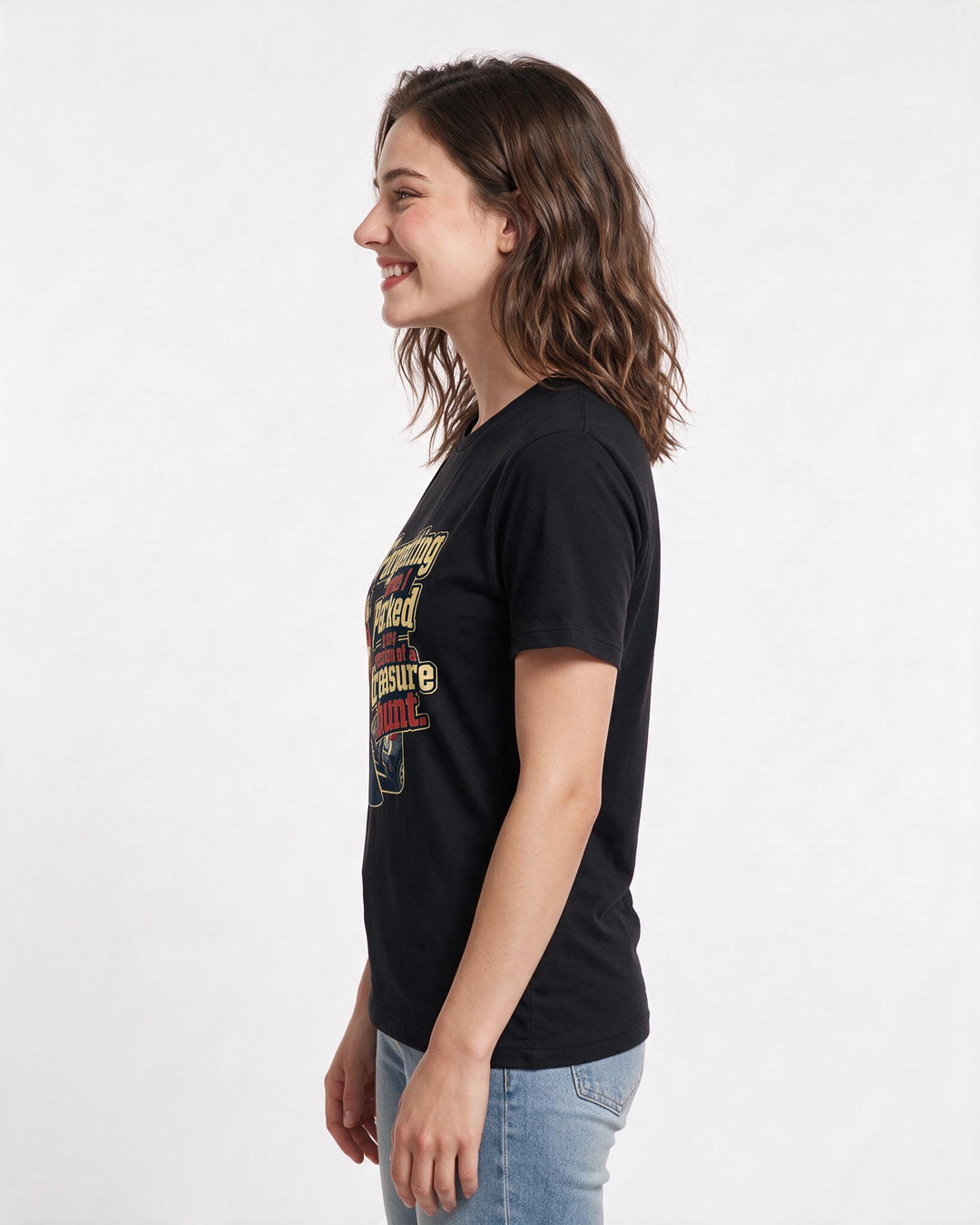 Meme Black T-Shirt for Women – Everyday Expression Graphic Tee product image 2