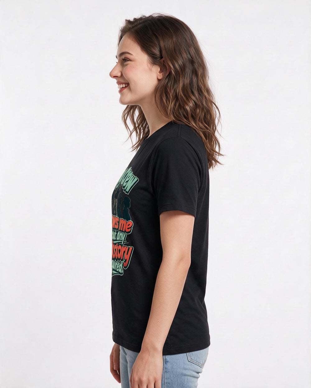 Veteran Women's Black T-Shirt – My crew knows me without any backstory required. product image 2