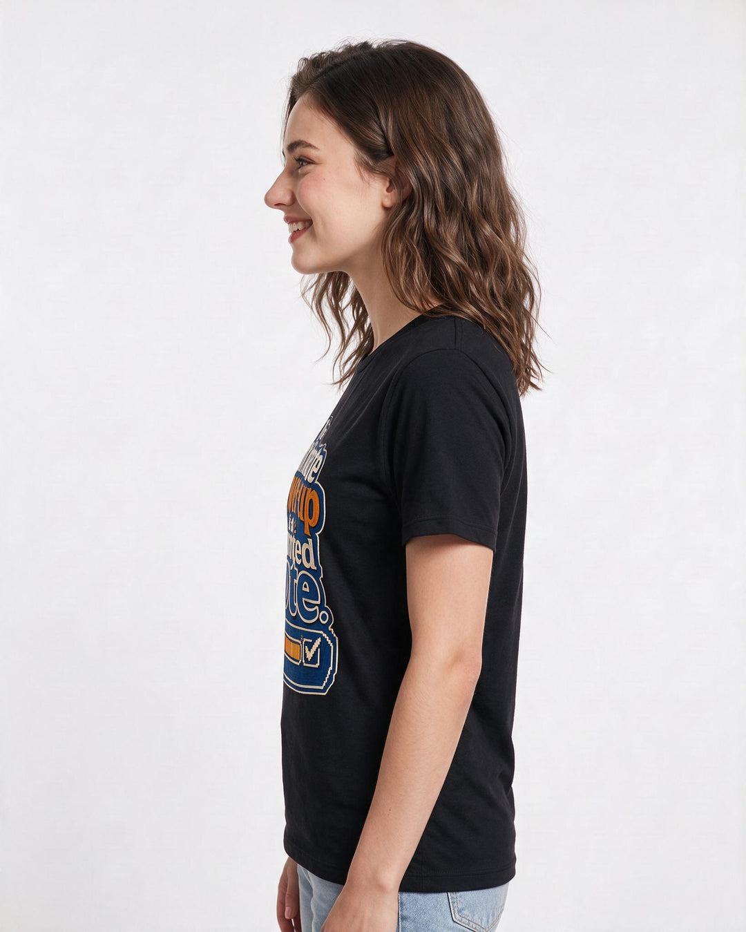 Political Statement Black T-Shirt for Women – Everyday Expression Graphic Tee product image 2