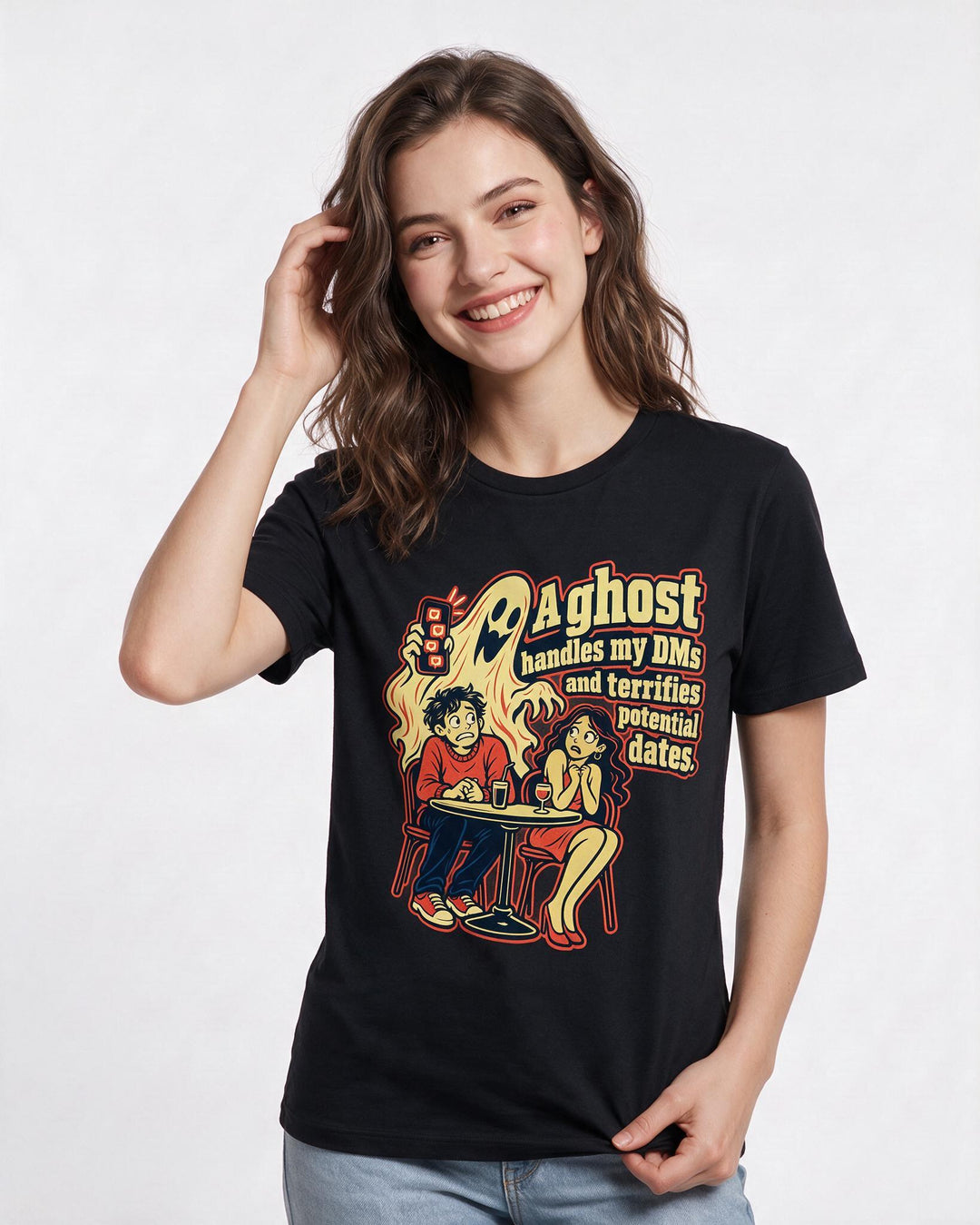 Halloween Black T-Shirt for Women – Halloween Theme Graphic Tee product image 1