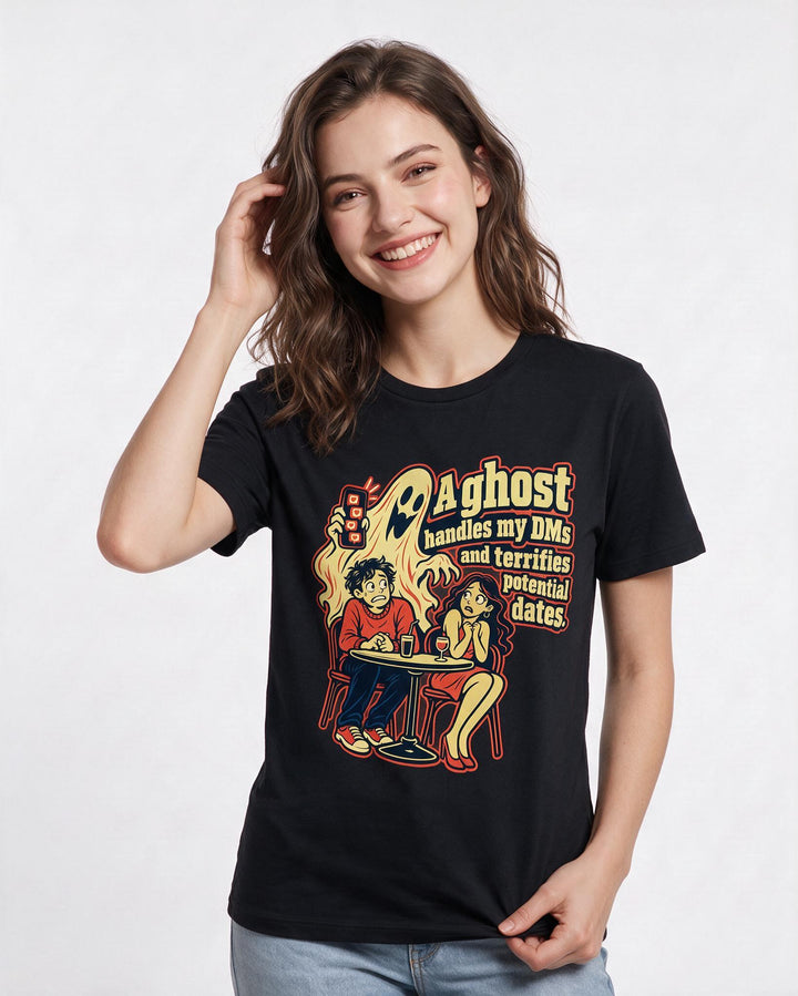 Halloween Black T-Shirt for Women – Halloween Theme Graphic Tee product image 1
