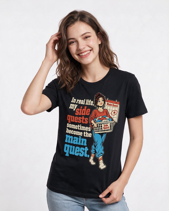 Gaming Black T-Shirt for Women – Game Night Graphic Tee product image 1