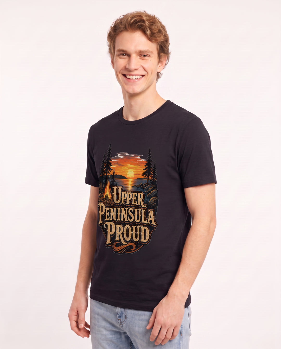 Upper Peninsula Proud Men's Black T-Shirt product image 3