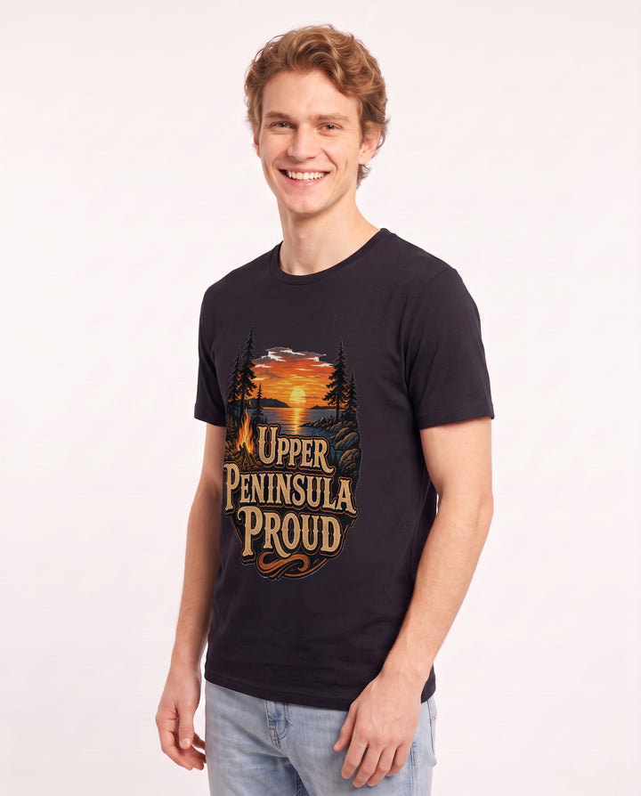 Upper Peninsula Proud Men's Black T-Shirt product image 3