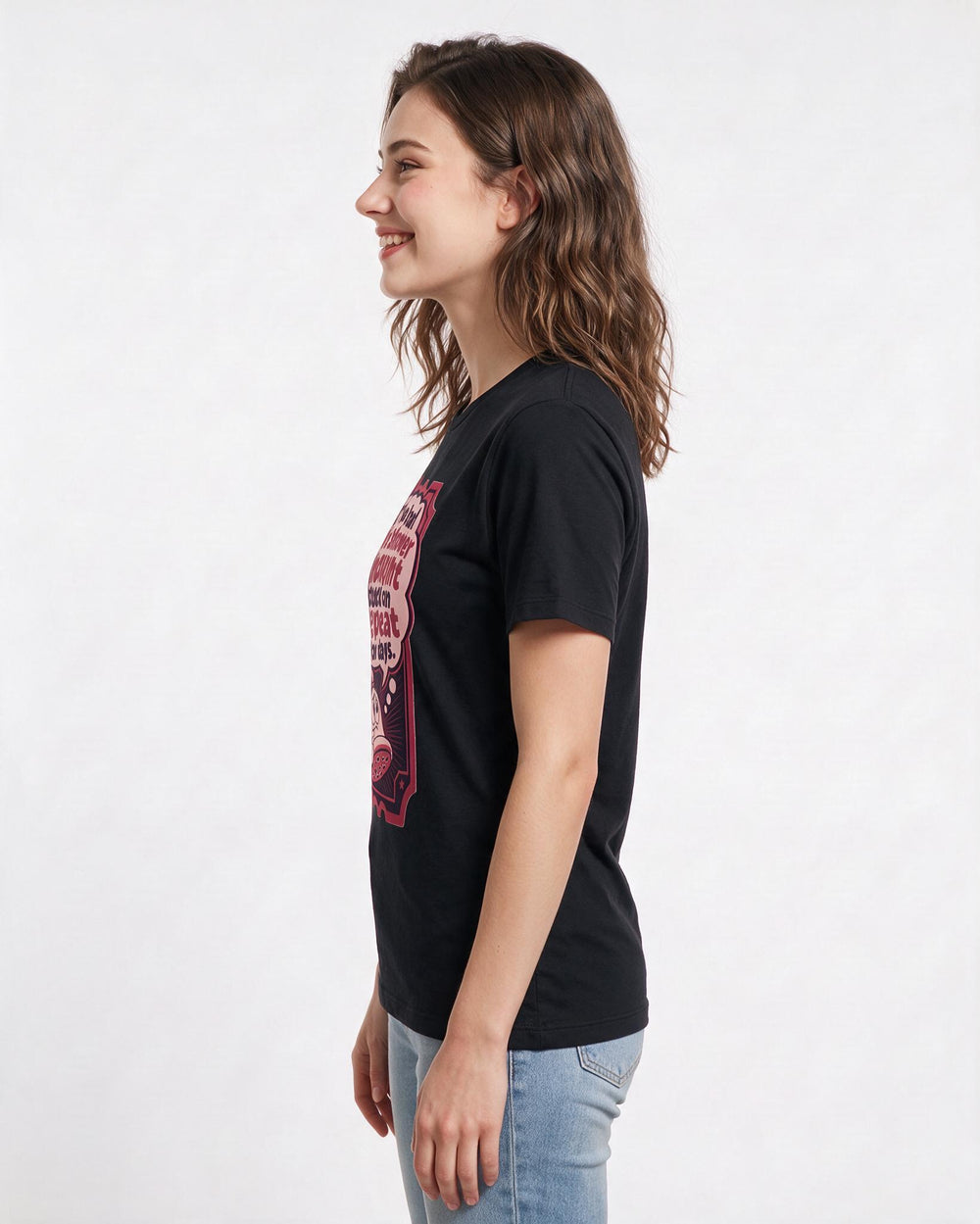 Graphic Women's Black T-Shirt - I've had this shower thought stuck on product image 2