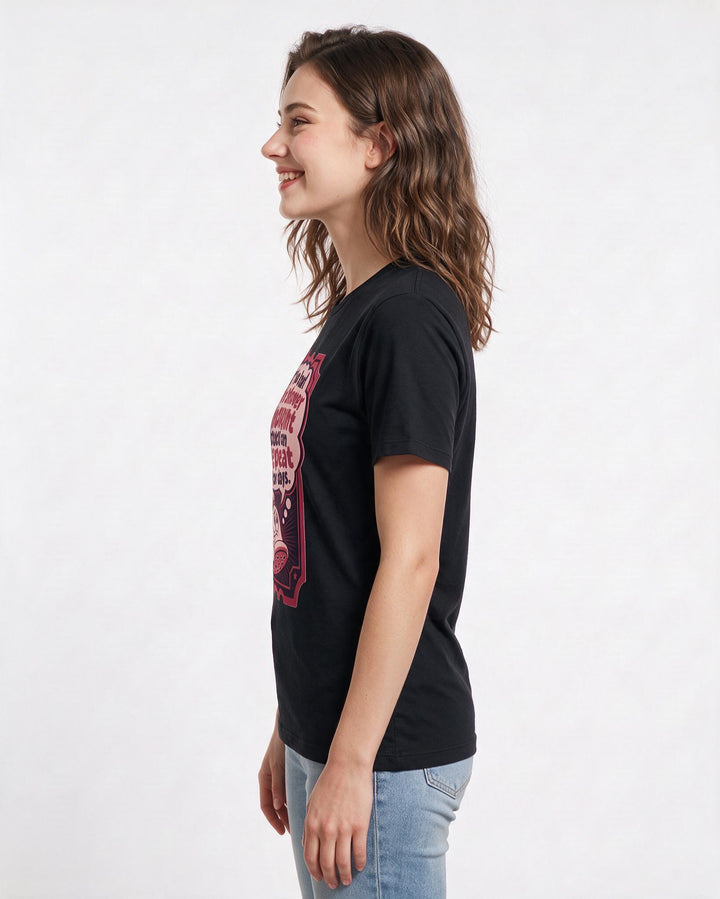 Graphic Women's Black T-Shirt - I've had this shower thought stuck on product image 2