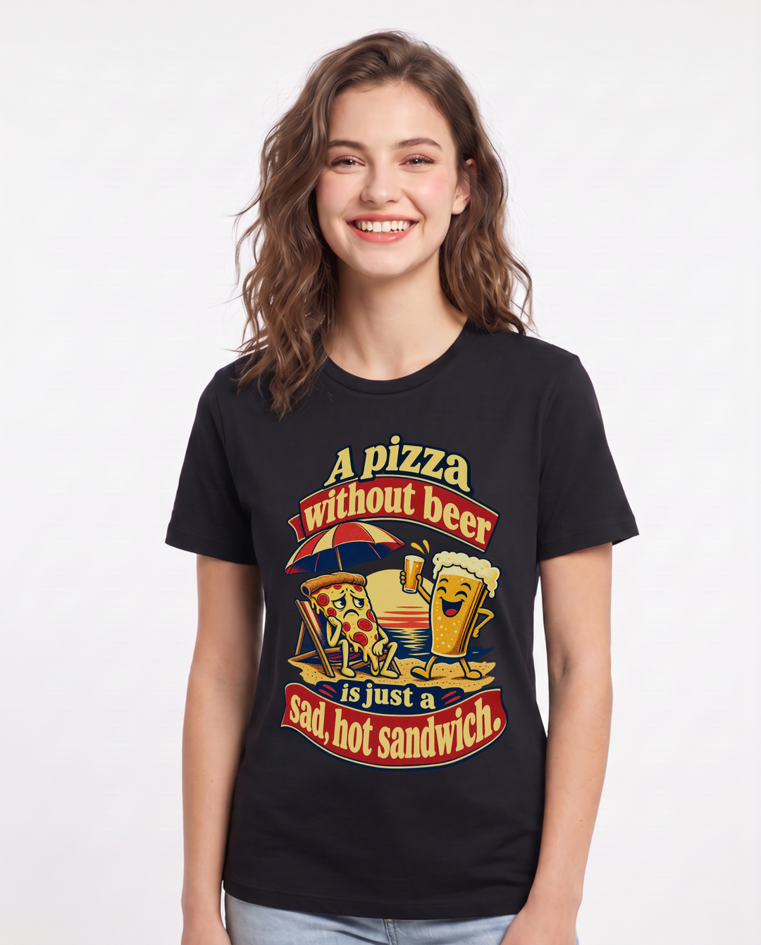 Beer Black T-Shirt for Women – Everyday Expression Graphic Tee product image 3