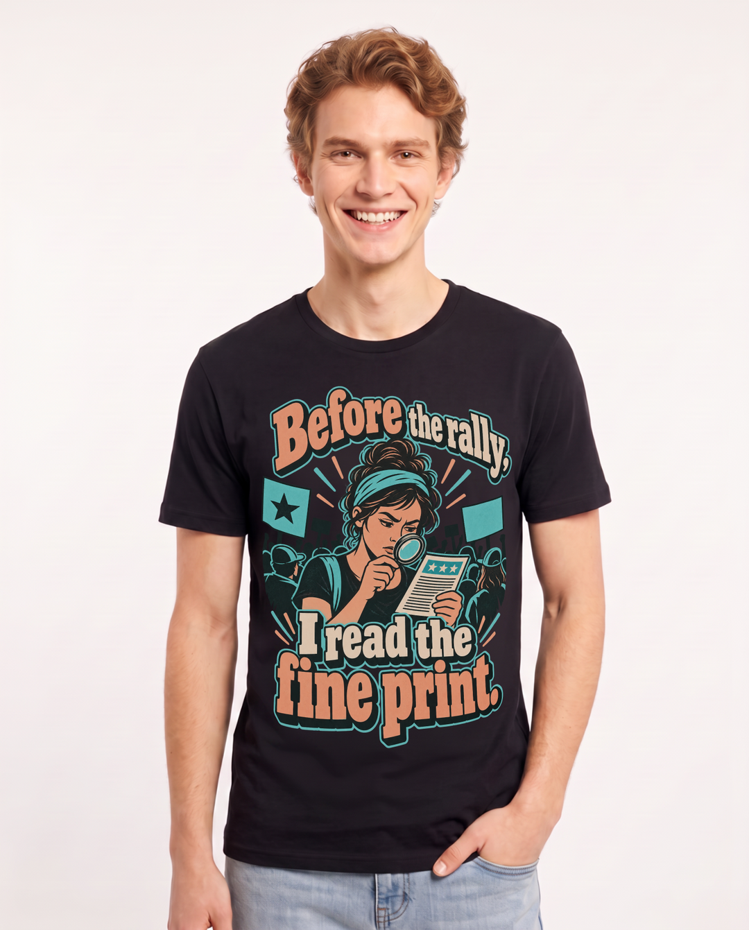 Political Statement Black T-Shirt for Men – Everyday Expression Graphic Tee product image 3