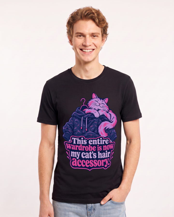 Cat Lover Black T-Shirt for Men – Everyday Expression Graphic Tee product image 3