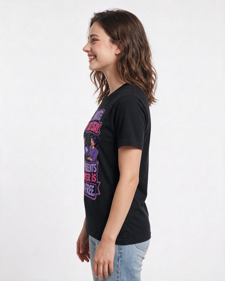 Graduation Black T-Shirt for Women – Everyday Expression Graphic Tee product image 2