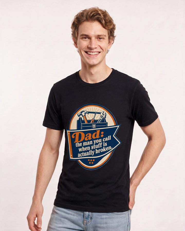 Graphic Men's Black T-Shirt - Dad: the man you call when stuff is product image 3